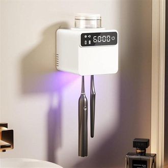 OEM Soporte Inteligente Para Cepillos De Dientes El&eacute;ctricos Con Limpieza Y Secado Por Aire Caliente, Pantalla Led