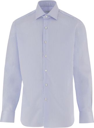 Alessandro Gherardi Light Blue Striped Cotton Shirt