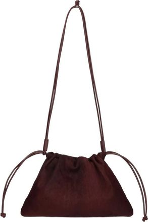 Kazar Maroon leren tas met natuurlijke borstelharen - Dames - Schoudertassen - Bruin - ONE Size - Leer - Tassen