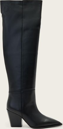 AllSaints Leather Reina Leather Zip Boots, Size: UK 4/ US 7/ EU 37