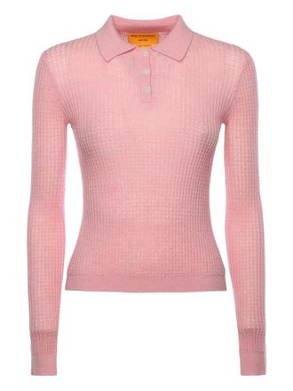 Guest In Residence Shrunken polo top - women - Cashmere - M - Pink