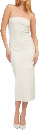 SPRWMN Womens Leather Tube Dress In Shell