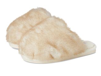 Steve Madden Poof Womens Slippers Natural : 6 M, Faux Fur