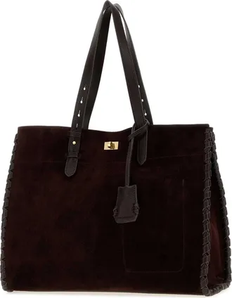 Anya Hindmarch Womens Grape Suede Mortimer Shopping Bag Borse A Mano