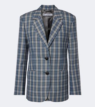 Acne Studios Plaid wool moulin&eacute; blazer