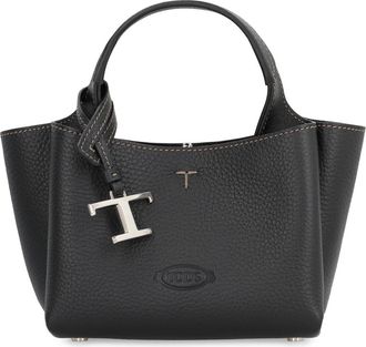 Tod's Leren handtas met afneembare bedel - Dames - Shoppers - Zwart - ONE Size - Leer - Tassen