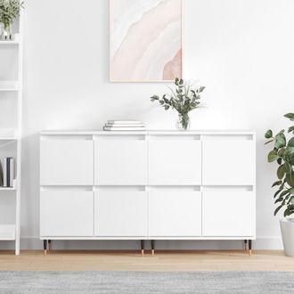 vidaXL Aparadores 2 Piezas Madera Contrachapada Blanco Vidaxl