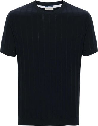 Paul & Shark Rondgebreide trui - Heren - T-shirts - Blauw - M - Katoen - Tops