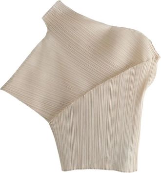 Pleats Please Issey Miyake pleated asymmetric top - Toni neutri