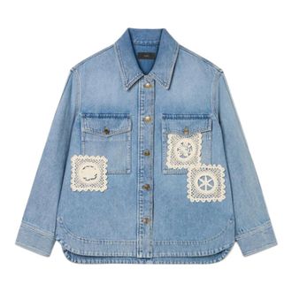 Alanui Denim Shirts, female, Blue, Size: XS Island Diary Denim Overshirt