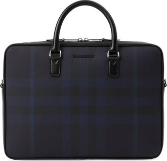 Burberry Ainsworth leather laptop bag - men - Polyurethane/Cotton/Polyester/Polyester/Calf Leather - One Size - Black