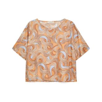 Maliparmi Blouses, female, Brown, Size: XL Collection Print Shirt