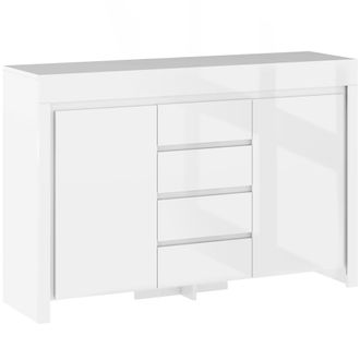 HOMCOM Aparador de sal&oacute;n 120x34x80 cm blanco
