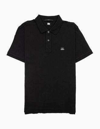 C.P. Company Mens Cp Company Stretch Piquet Slim Polo Shirt Black 999 - Size: 36