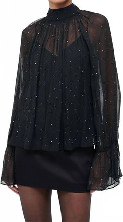 Staud Roux Embellished Semi-Sheer Minidress In Black