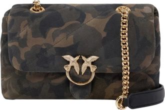 Pinko Love Puff Mini CL Suede Print - Bags - Mujer - Verde - ONE SIZE