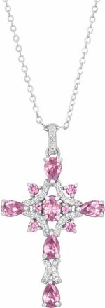 Savvy Cie Jewels Cubic Zirconia Intricate Cross Pendant Necklace in White at Nordstrom Rack