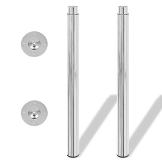Berkfield Home Telescopic Table Legs 4 pcs Chrome 710 mm-1100 mm in Silver