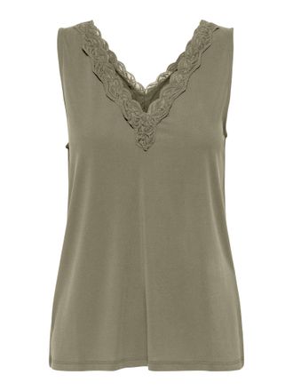 Only Spitzentop ONLY ONLFREE LIFE S/L V-NECK LACE MIX TOP JRS, Damen, Gr. XS (34), blau (mermaid), Jersey, Obermaterial: 70% Modal, 30% Polyester, unifarbe