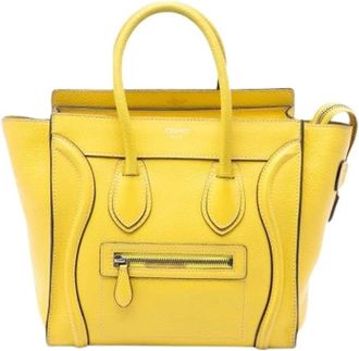Celine Pre-owned Micro Luggage Tote - Dames - Vintage Shopper - Geel - ONE Size - Leer - Vintage