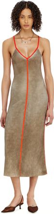 Diesel Rib-knit midi cami dress with contrast bands - Dresses - Woman