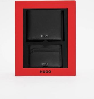 HUGO BOSS Mens HUGO GBHM Wallet and Card Case Gift Set - Black 001 - Size: ONE size