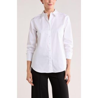 Nordstrom Rack Boyfriend Fit Poplin Shirt in White at Nordstrom Rack, Size X-Large