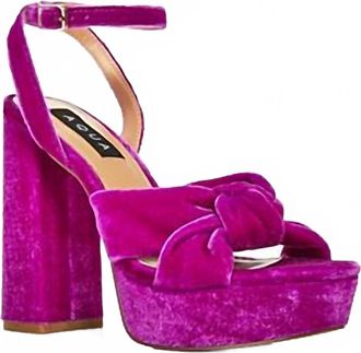 Aqua Womens Loryv Ankle Strap Platform High Heel Sandals In Fushia Pink