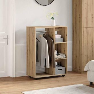 Berkfield Home Wardrobe Artisan Oak 80x40x110 cm Engineered Wood in Brown | Size: 80 x 40 x 110 cm
