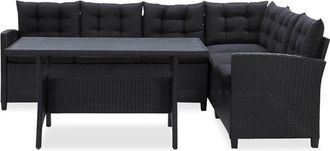 vidaXL Juegos De Muebles De Exterior Negro Rat&aacute;n Sint&eacute;tico Vidaxl