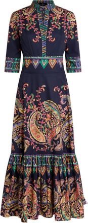 Etro Abito lungo con stampa paisley - Blu