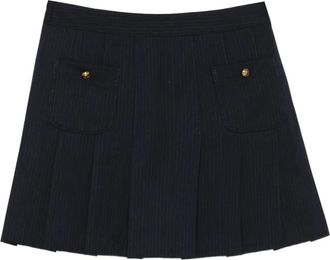 Sandro Minigonna plissettata gessata - Blu