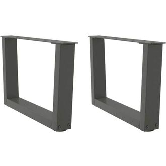 vidaXL Vidaxl - Patas Para Mesa De Centro En Forma De V (2 Unidades), Antracita, 60 X (30-31,3) Cm, Acero