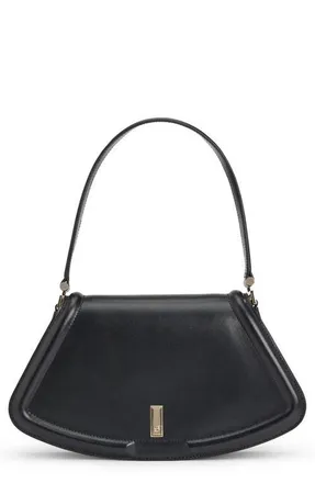BOSS Ariell Leather Shoulder Bag in Black at Nordstrom