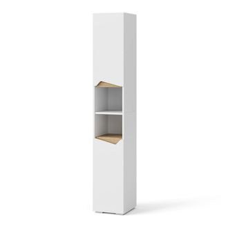 Vicco Armario De Ba&ntilde;o Marelle, Blanco, 30 X 180 Cm Con Puertas Y Compartimentos Abiertos