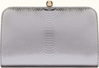 Furla Alba Leather With Python Whips Lame Print Woman