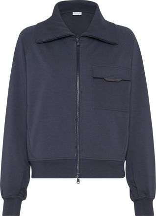 Brunello Cucinelli Lightweight French terry sweatshirt in Navy Blue at Nordstrom, Size Xx-Small Eu