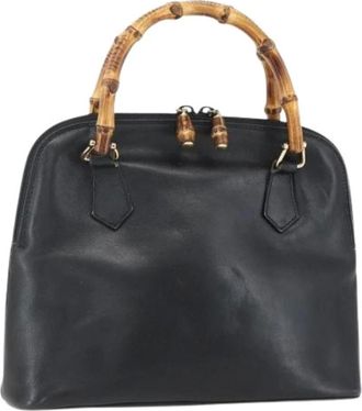 Gucci Pre-owned Handbags, female, Black, Size: ONE SIZE Pre-owned Leather Handbag