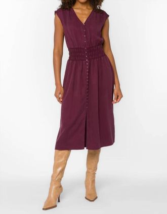 Velvet Heart Persa Midi Dress In Malbec