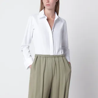 Max Mara Camicia bianca in cotone con logo