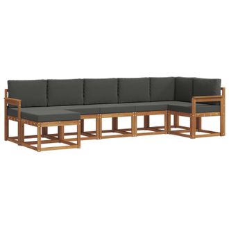 vidaXL Conjunto De Sof&aacute;s De Exterior 7 Pcs Natural Y Antracita Vidaxl