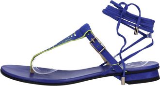 Fabi Fd 7581B Platte Teenslippers - Dames - Sandalen - Blauw - 35 EU - Leer - Schoenen