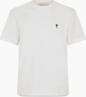 Ami Mens Ami Paris Ami De Coeur Black Heart T-Shirt White - Size: 42