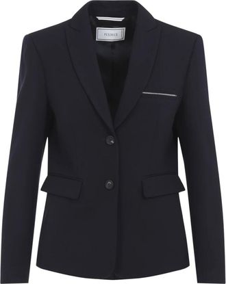 PESERICO Compact Two-Way Stretch Blazer - Dames - Blazers - Blauw - S - Katoen - Jassen