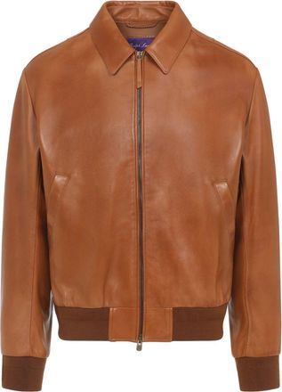 Ralph Lauren Purple Label Brown Lamb Leather Jacket-Uomo
