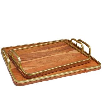 Be Home Mariposa Tray - Set of 2 in Natural at Nordstrom