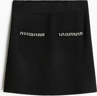 H&M Strickjupe mit Verzierungen - Schwarz