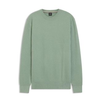 BOSS Cotton sweater with knitted structure