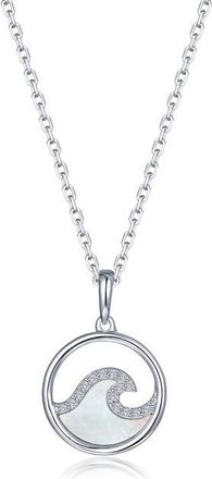 Lafonn Ocean Wave Mother-of-Pearl Pav&eacute; Simulated Diamond Pendant Necklace in Mop at Nordstrom, Size 18