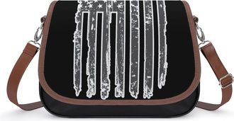 Generic Black USA Flag Small Womens Crossbody Bags Shoulder Handbag with Adjustable Strap for Travel